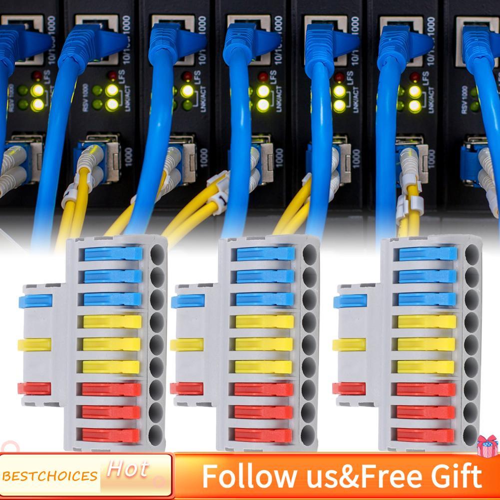 Bestchoices Bestchoices 5 ชิ้นตัวเชื่อมต่อสายไฟ Compact Lever Splitter Conector 3 ใน 9 out Circuit I