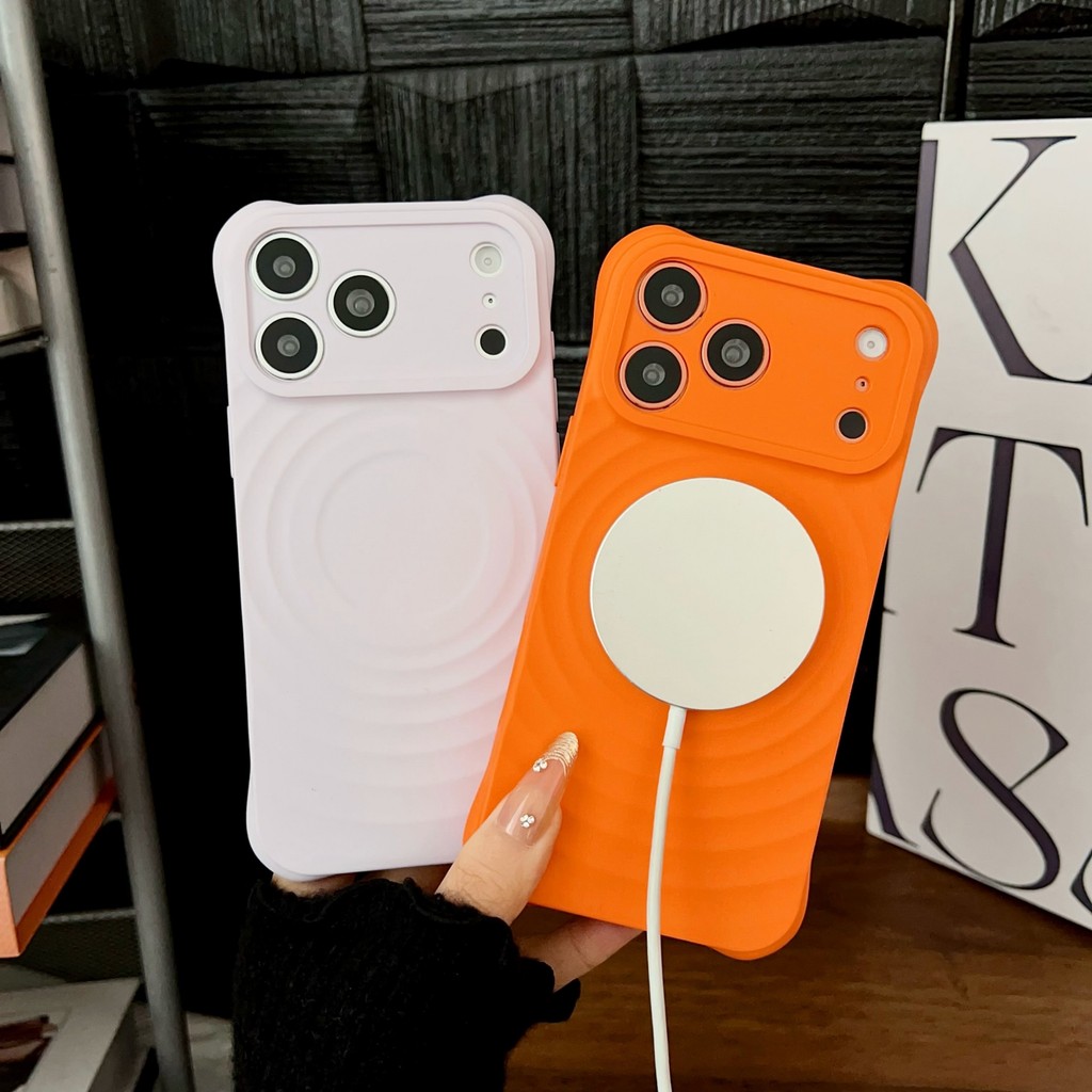 Fine Hole Boyang Magnetic Case เหมาะสําหรับ iPhone 17 16 15 14 13 12 Fine Hole Ripple Design รวมทุกอ