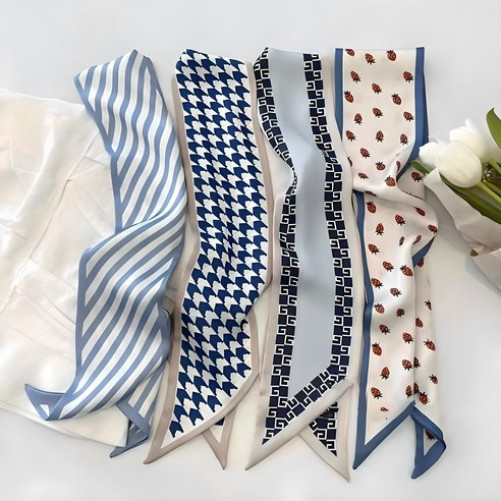 So & Young Women's Blue Petite Decorative Scarf 4-Piece Set