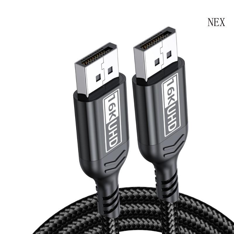 NEX สายชาร์จเร็ว DP16K 15360x8640 8K 60Hz 4K 240Hz ความเข้ากันได้กว้างช่องคู่ทนต่อการฉีกขาด