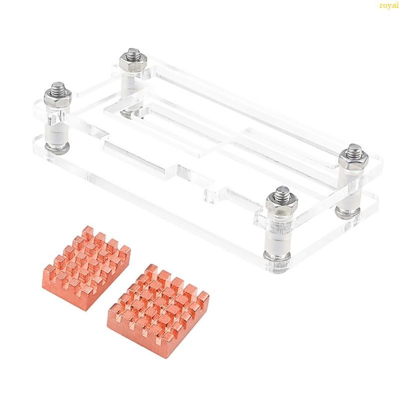 (ส่วนลดสูง)oyalking.th Zero2W อะคริลิคโปร่งใสเชลล์ 2 ชิ้นทองแดงความร้อนสําหรับ OrangePi Zero2W Enclo