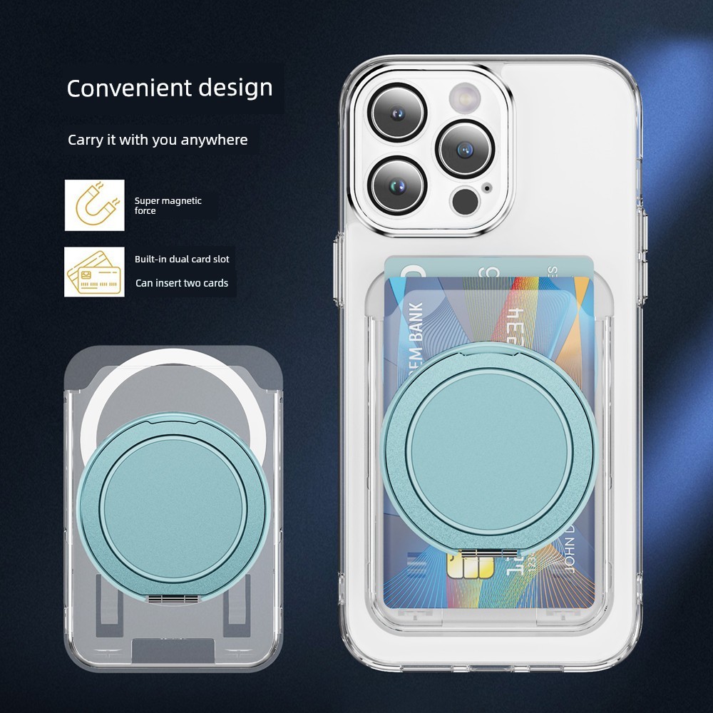 magsafe card wallet magsafe 360 องศาหมุนวงเล็บแม่เหล็กผู้ถือบัตรเหมาะสําหรับiPhone16eเคสโทรศัพท์โปร่