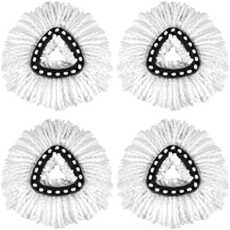 Qulable 4 Pack EasyWring Spin Mop Refill Replacement Heads - Microfiber, Compatible with Triangle Sp