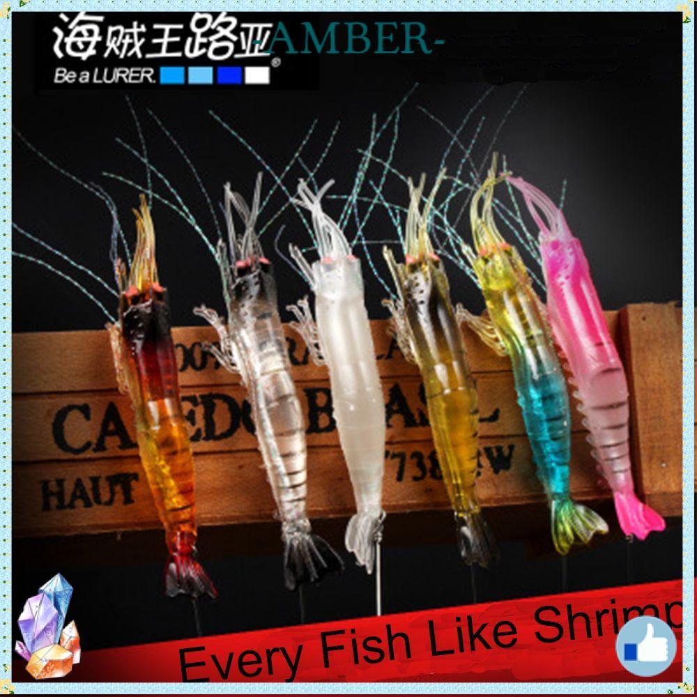 AMBER Prawn Lure Biomimetic Portable Hook Worm Silicone