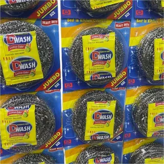 (ยกแผง 12 ชิ้น) ฝอยสแตนเลส Sun Brite จัมโบ้ แถม น้ำยา