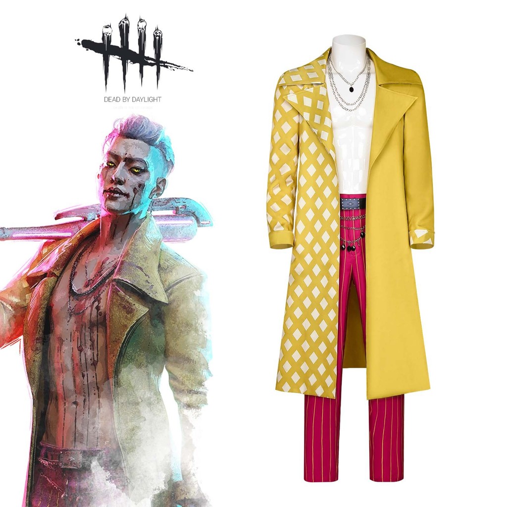 TrickSter Dead by Daylight Blazer Striped Pants Keiyo Kizuna Cosplay Costume Halloween Role Play