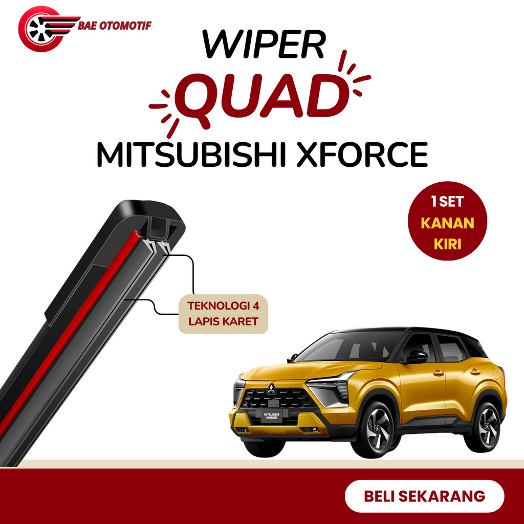 ที่ปัดน้ําฝน 4 ชั้น Quad สําหรับรถยนต์ Mitsubishi Xforce รุ่นใบมีดไร้กรอบ ป้องกันรอยขีดข่วน