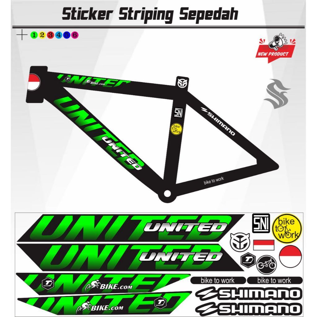 UNITED BIKE STICKER PACIFIC VARIATION BIKE STICKER /