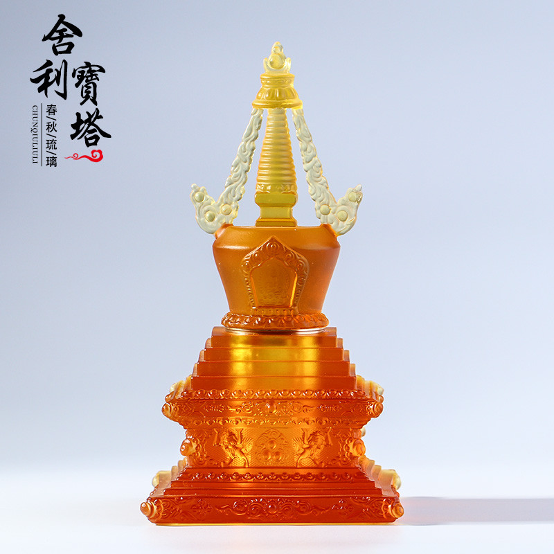 วิธีโบราณ Glazed Relic Pagoda เครื่องมือพุทธสมบัติ Tantric Pagoda Seal เครื่องประดับ Dharani Pagoda 