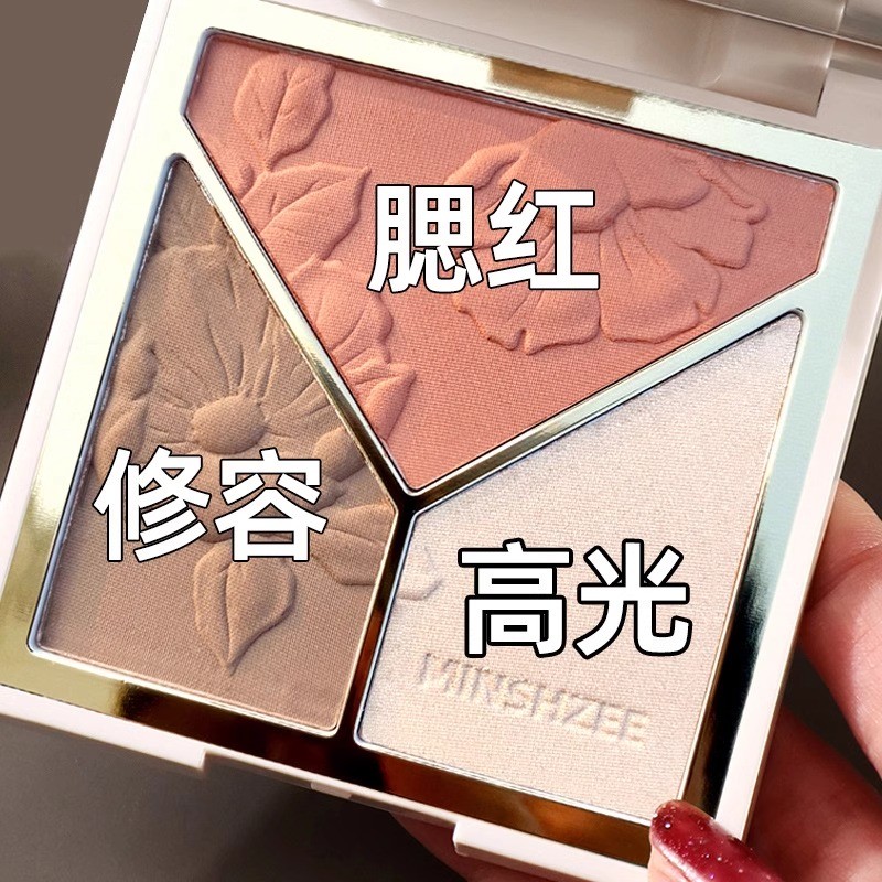 คอนทัวร์หน้า คอนทัวร์ Li Jiaqi แนะนํา Blush Highlighter Contouring All-in-One Plate Female Face Brig
