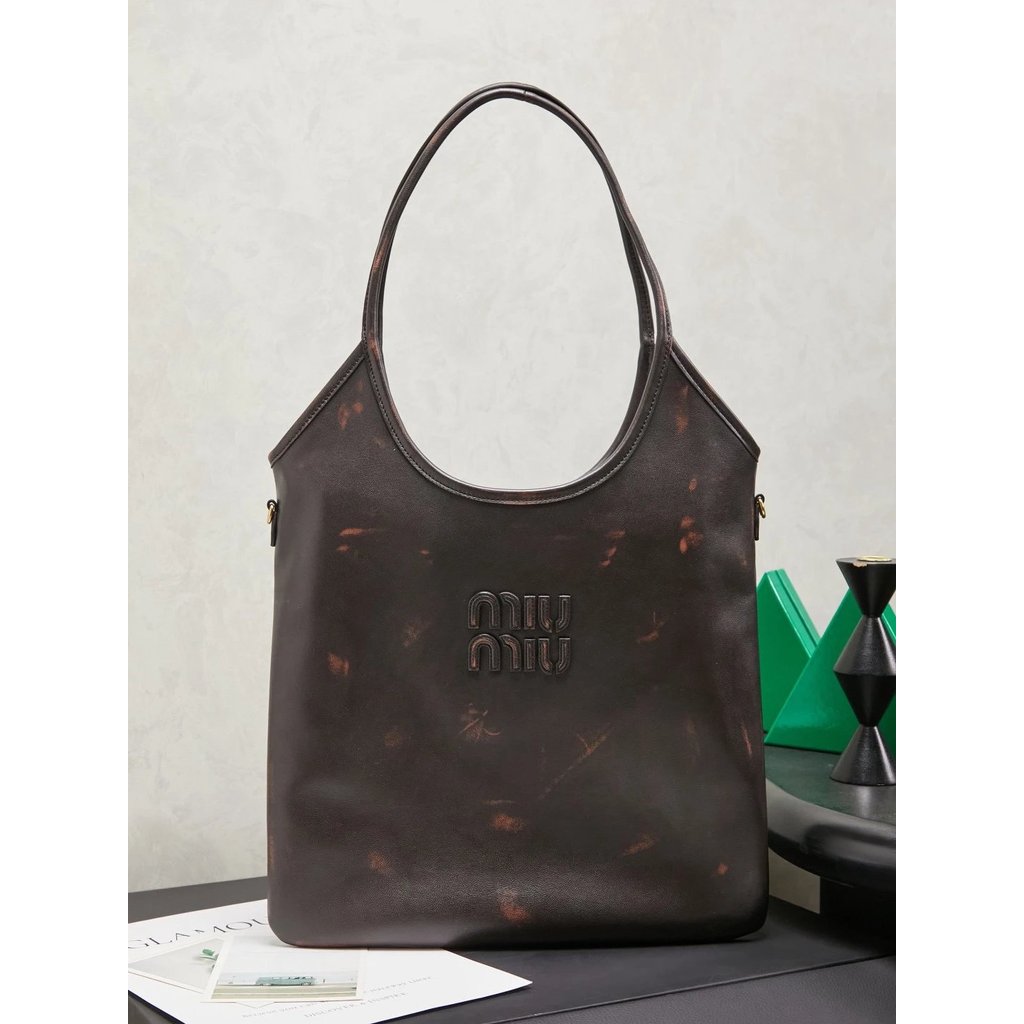 High Luxury Miu Miu/MiuMiu New Style Isetan Limited miu Tote miuivy Bag นําเข้า hobo Calfskin Female