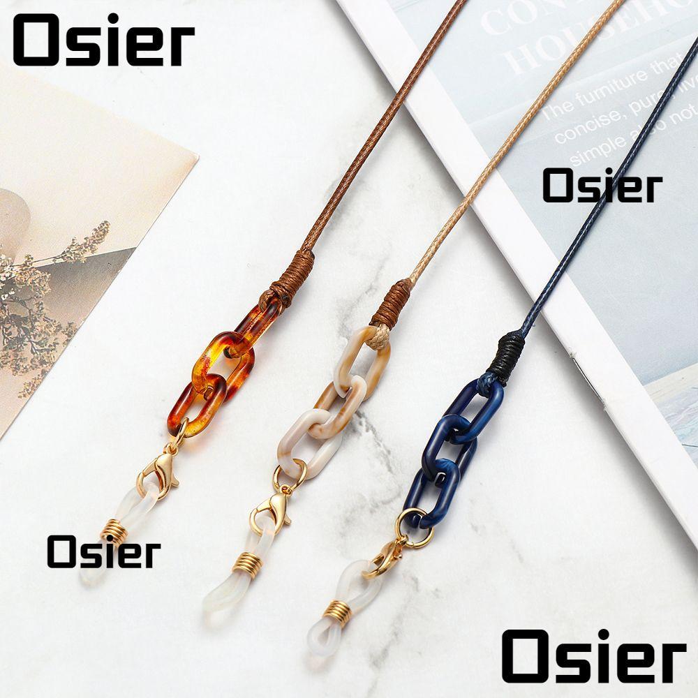 OSIER ห่วงโซ่แว่นตาเสือดาวอะคริลิคสายแว่นอ่านหนังสือป้องกันการสูญหาย