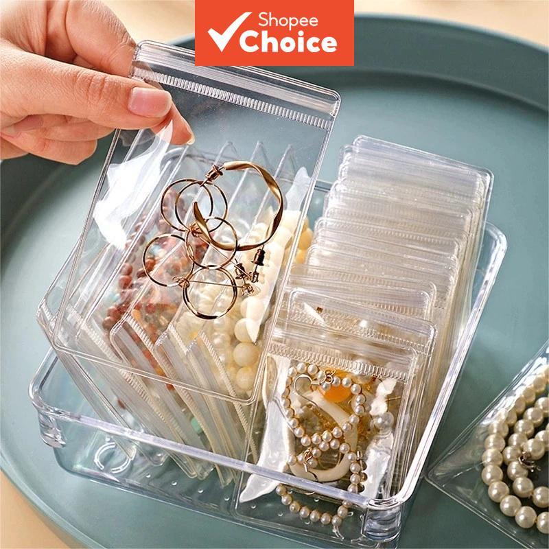 Jewellery กระเป๋าใส 100Pvs กระเป๋าเครื่องประดับ PVC, สร้อยข้อมือเครื่องประดับสร้อยคอถุงปิดผนึก, ถุงป