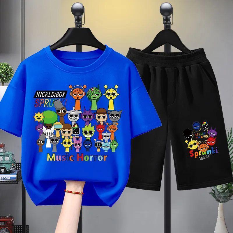 [COD] ชุดเสื้อยืดแขนสั้นเด็ก ธีมเกมดนตรี Sprunki ดีไซน์กล่องจังหวะใหม่ เหมาะสำหรับเด็กผู้ชาย มีสไตล์และอินเทรนด์+（ชุดเสื ราคา ถูกที่สุด ดีลบีเคเค แกลเลอรีภาพที่ 7