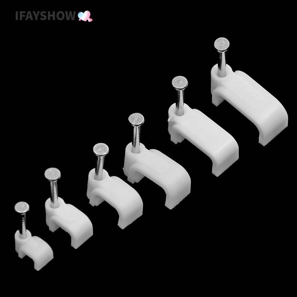 IFAYSHOW 100 ชิ้นคลิปสายเคเบิลอเนกประสงค์ขายร้อนการจัดการสายไฟ Fastener ฮาร์ดแวร์ Organizer Clamp