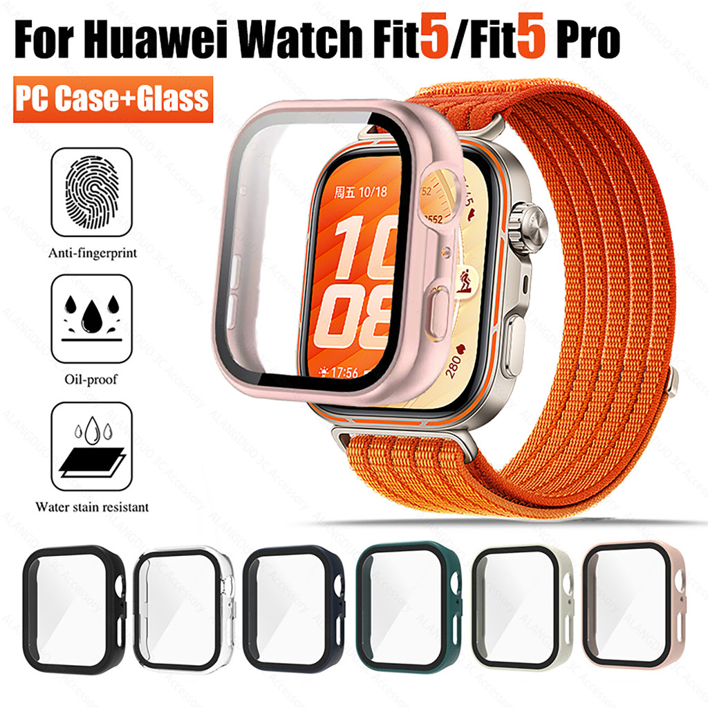 Huawei Watch Fit 5 Pro Case PC Full Cover + กระจกนิรภัย Hard Case สําหรับ Huawei Watch Fit5 Pro Casing Huawei อุปกรณ์เสริมนาฬิกาอัจฉริยะ