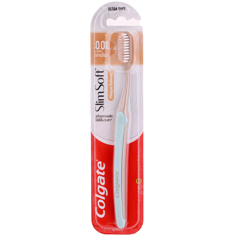 คอลเกตแปรงสีฟันสลิมซอฟท์พลัครีลีส Colgate Slim Soft Plaque Release Toothbrush [หมายเลขบาร์โค้ด 88500