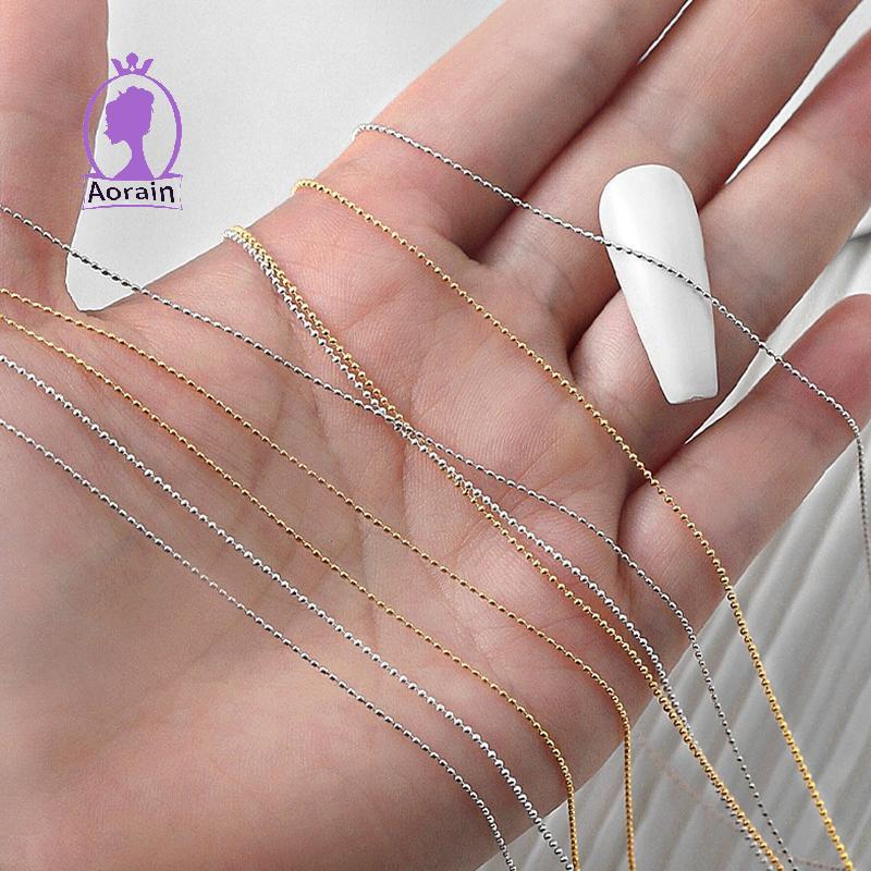 # ANTH # 0.8/1mm Nail Steel Ball Chain Multi-Designs Gold/Silver Decorative Metal Steel Press On Nai