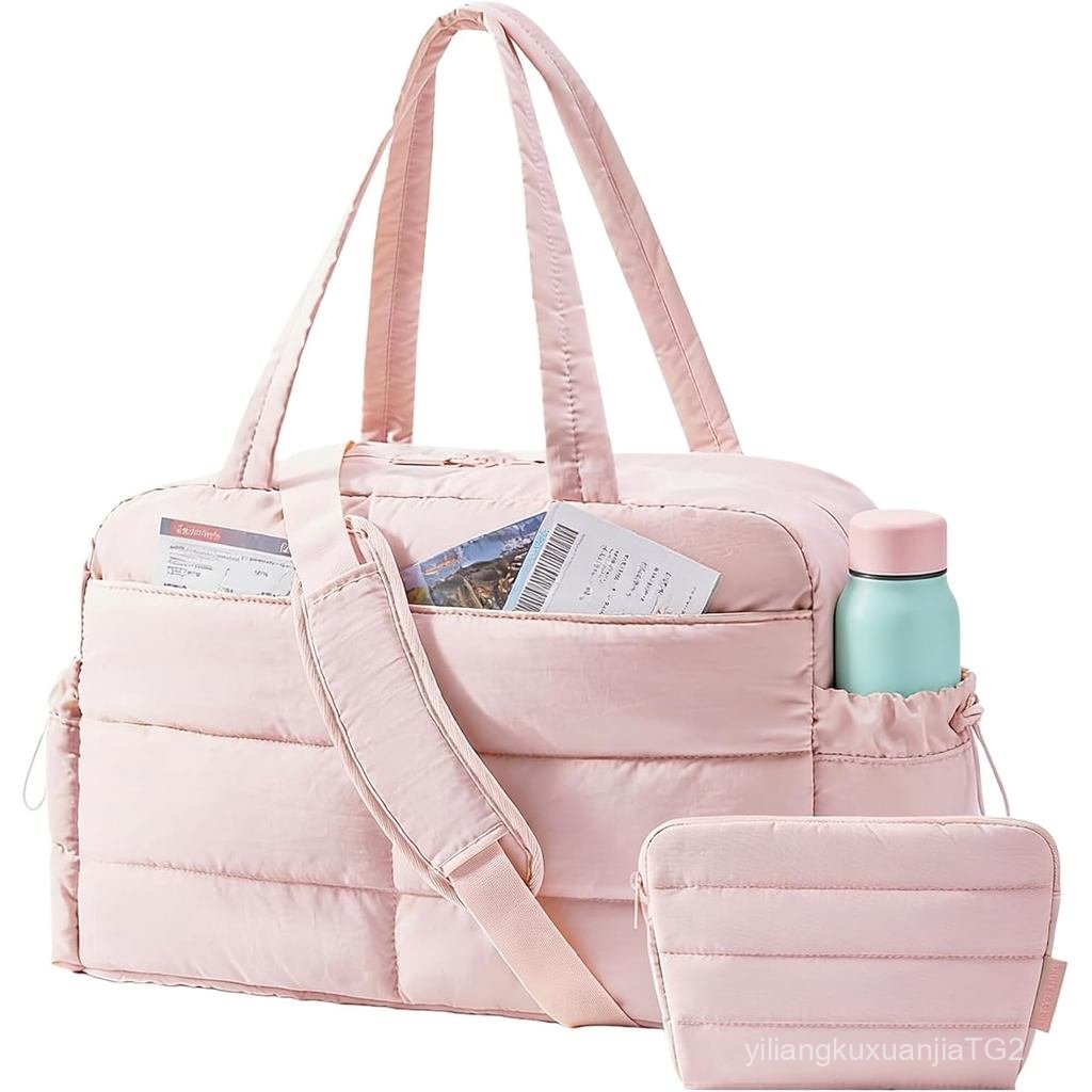 BAGSMART กระเป๋ายิมสําหรับผู้หญิง,กระเป๋า Duffle ปักเป้าน้ําหนักเบา กระเป๋าเดินทาง 2 ชิ้น, 31L Weeke