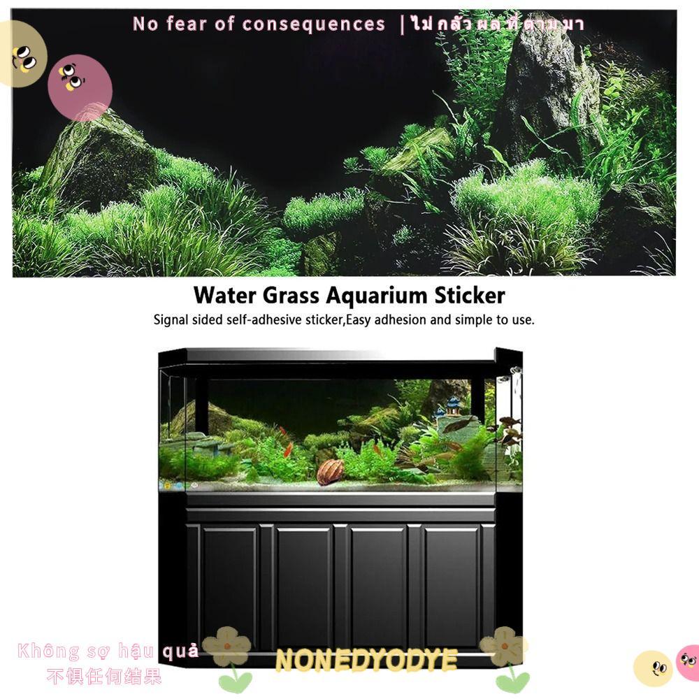 Nongyodye 1 ชิ้น Aquarium พื้นหลังสติกเกอร์, PVC น้ําหญ้าปลาสติกเกอร์, 120x41 ซม.กาวปลา Seafloor พื้นหลังภาพวาดตกแต่ง