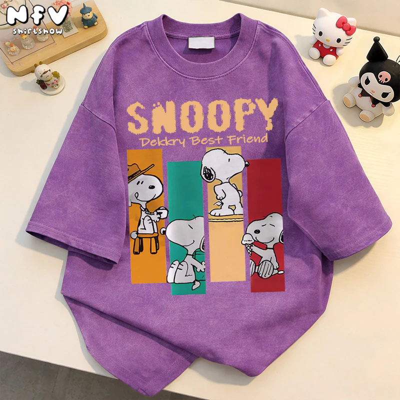 【จัดส่งตลอด 24 ชั่วโมง】NFV ใหม่ล่าสุด แฟชั่นเกาหลี เสื้อยืดเปล่า ผ้าหนายับยากรีดง่าย ลายพิมพ์การ์ตูน ผ้าฝ้าย 100% YG1254