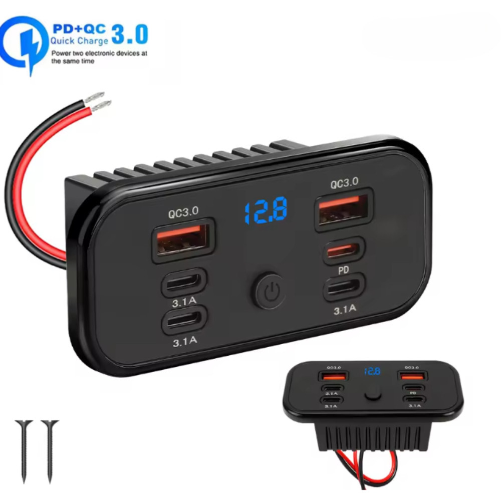 96W PD30W QC3.0 18W รถ Fast Charging Universal USB Type-C Power Outlet Quick Charger Adapter สําหรับ