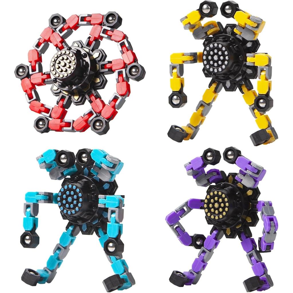 Gokeey Transformable Fidget Spinners ของเล่น 4 ชิ้นสําหรับเด็กและผู้ใหญ่ความเครียดบรรเทา Sensory ของ