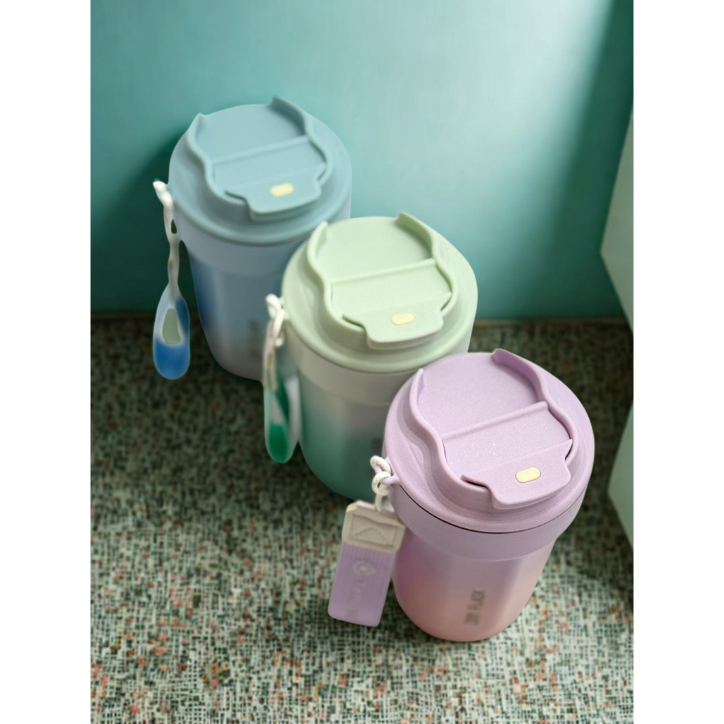 FF NEW 304 แก้วกาแฟสแตนเลส (450ml) พร้อมซับด้านในเซรามิกหรูหรา HL-TB002