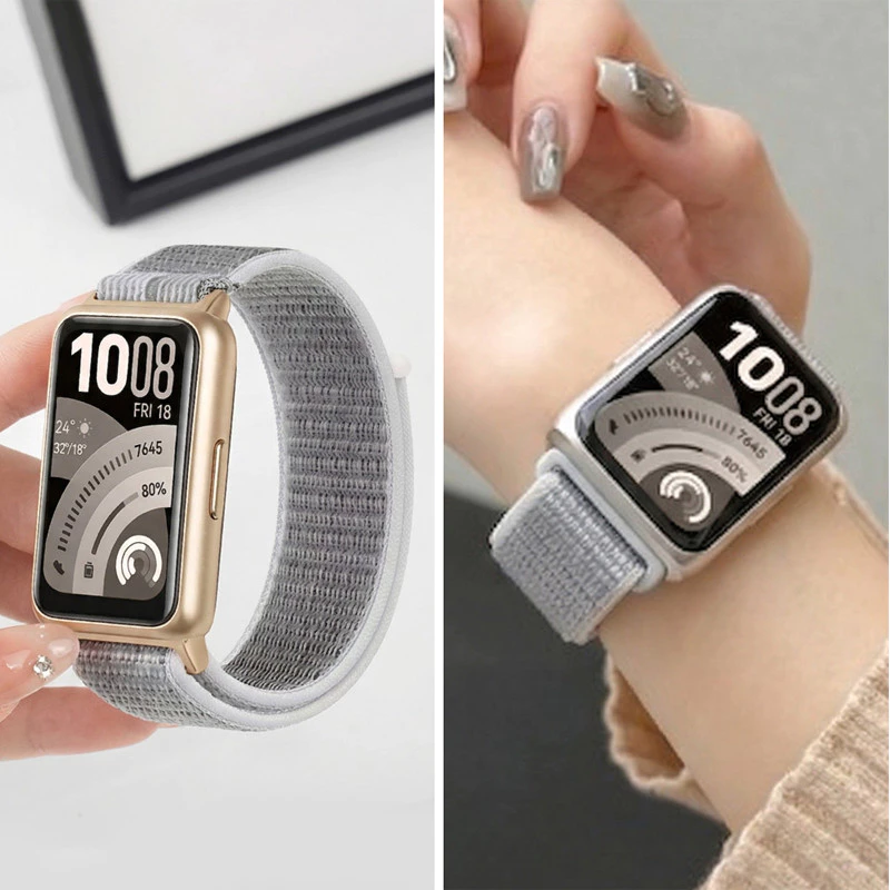 สายไนลอนหลอง for Huawei Band 11 11 Pro /10 9 8 สายพานกีฬาปรับได้ สายรัดข้อมือเปลี่ยน