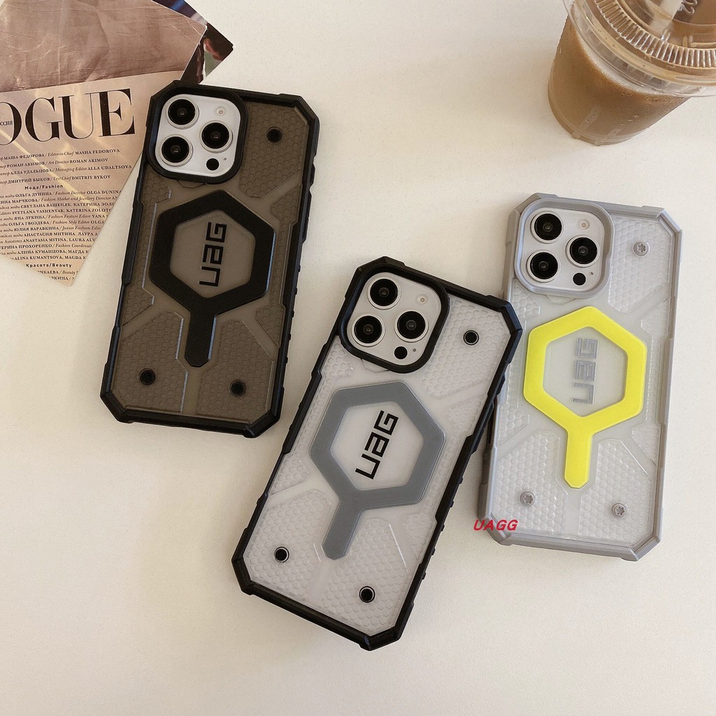 UAG สําหรับ Iphone 17 16 15 14 13 12 Pro Max 14 15 16 Plus 17 Air เกราะแม่เหล็ก Heavy-duty Anti-drop เคสโทรศัพท์คลุมทั้งหมดแฟชั่นทหารเกรดปลอก