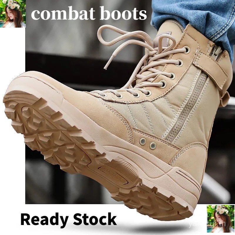 กีฬากลางแจ้ง High-Top Combat Boots Mens Womens Shoes Desert Boots Training Boots Hiking Shoes