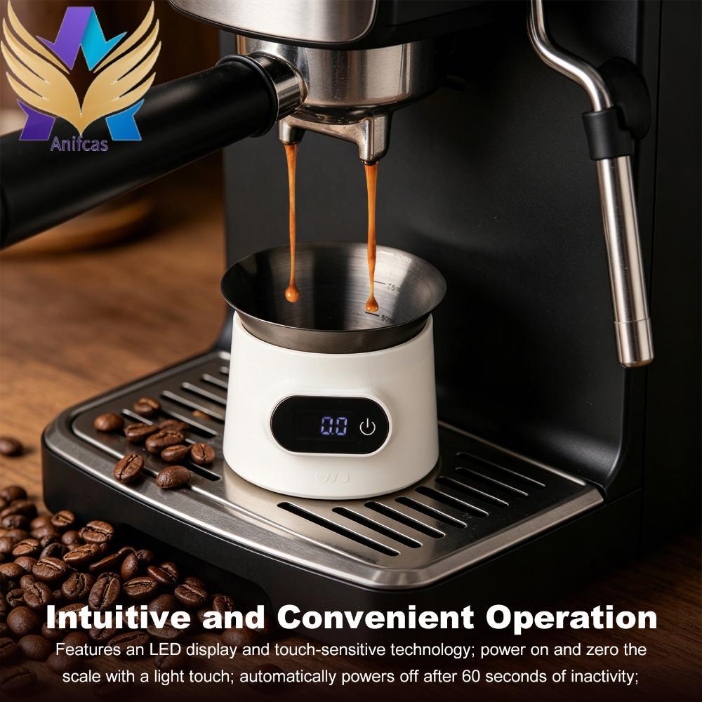 เครื่องชั่งสกัดกาแฟ 2-in-1 จอแสดงผล LED ขนาดเล็ก เครื่องชั่งตวงถั่วอิเล็กทรอนิกส์