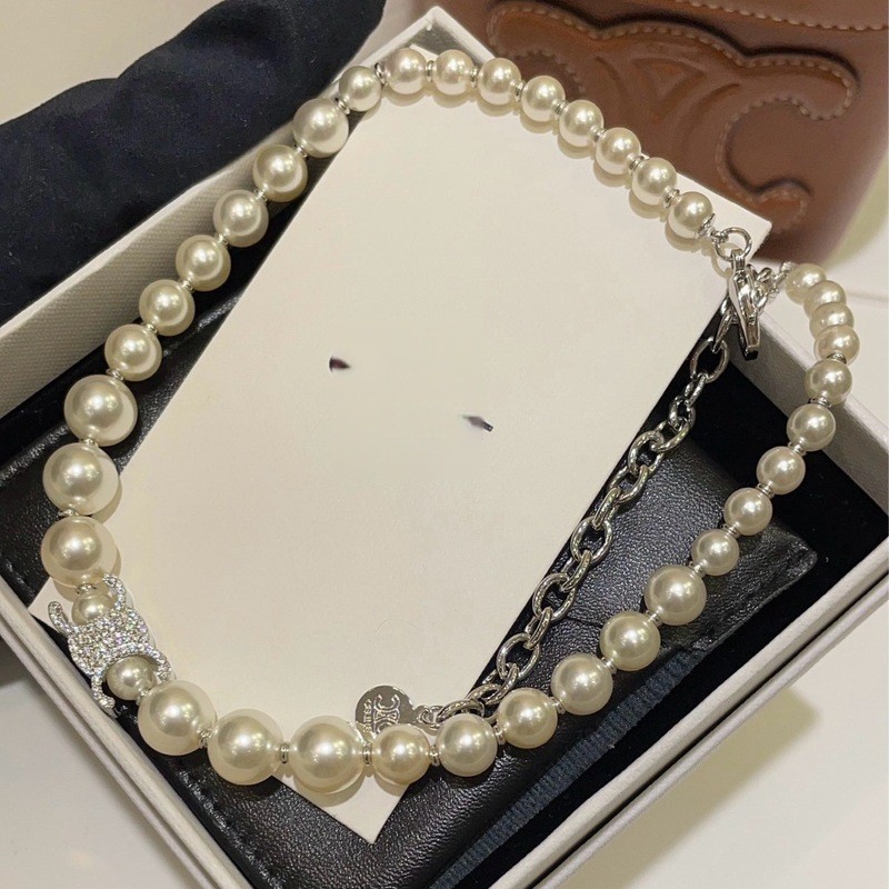 Fever Blogger 18K Gold Full Diamond Pearl สร้อยคอ Niche Design High-End แฟชั่นจี้หรูหรา yy5.9