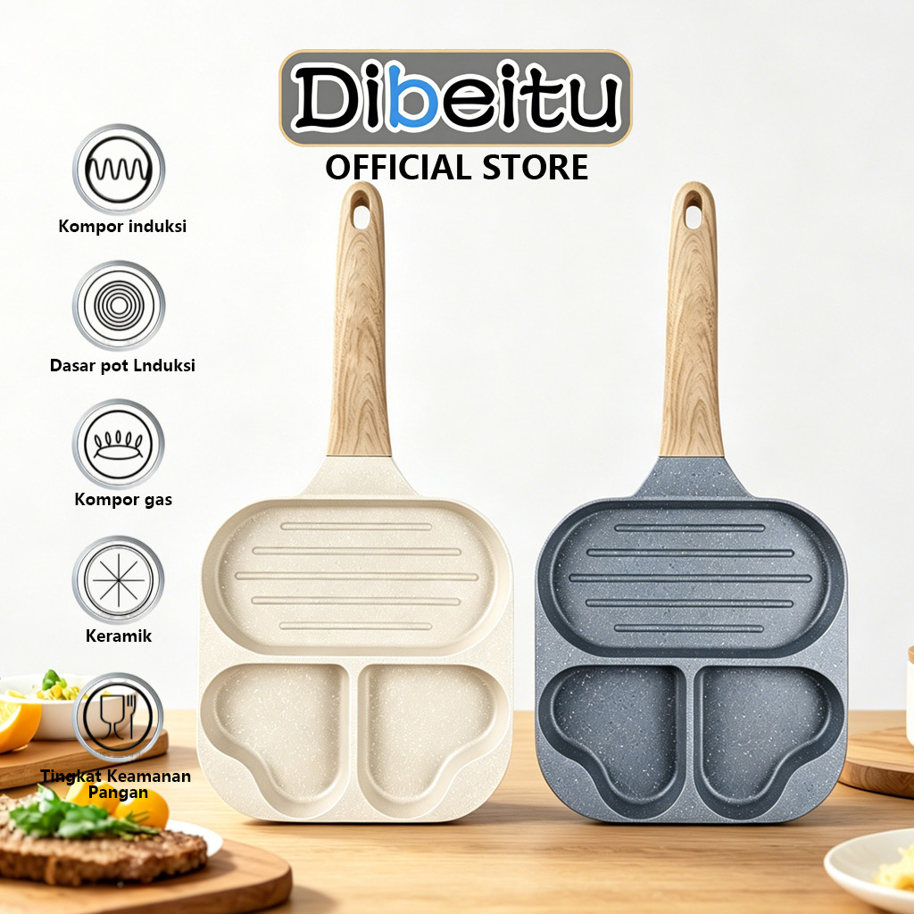 3IN1 กระทะอาหารเช้า แพนเค้กไข่ กระทะ Omlet กระทะไข่รูปหัวใจไม่ติด