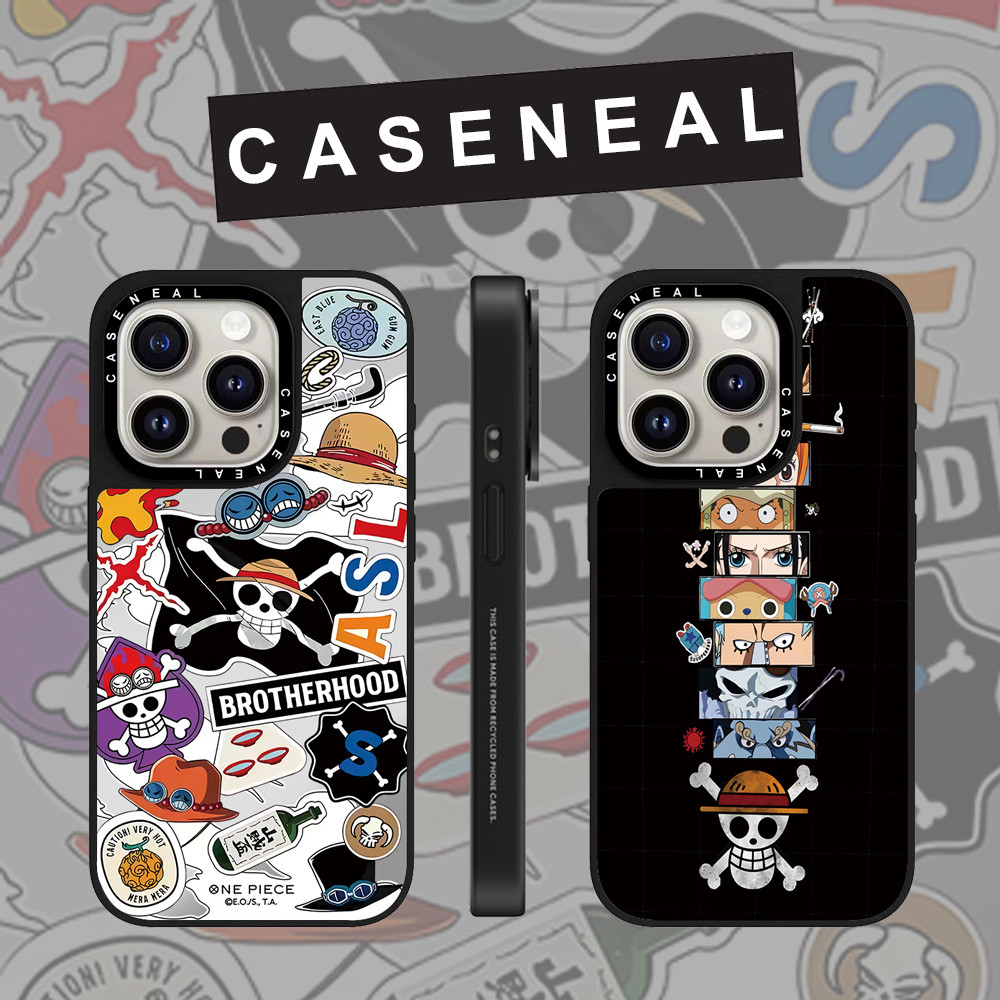 CASENEAL Graffiti อะนิเมะตัวอักษรกระจกเคสโทรศัพท์สําหรับ iPhone 17 Pro Max 16 ProMax 15Pro 14 Plus 13 12 โทรศัพท์กันกระแทกขอบนุ่มฮาร์ดป้องกันกรณี