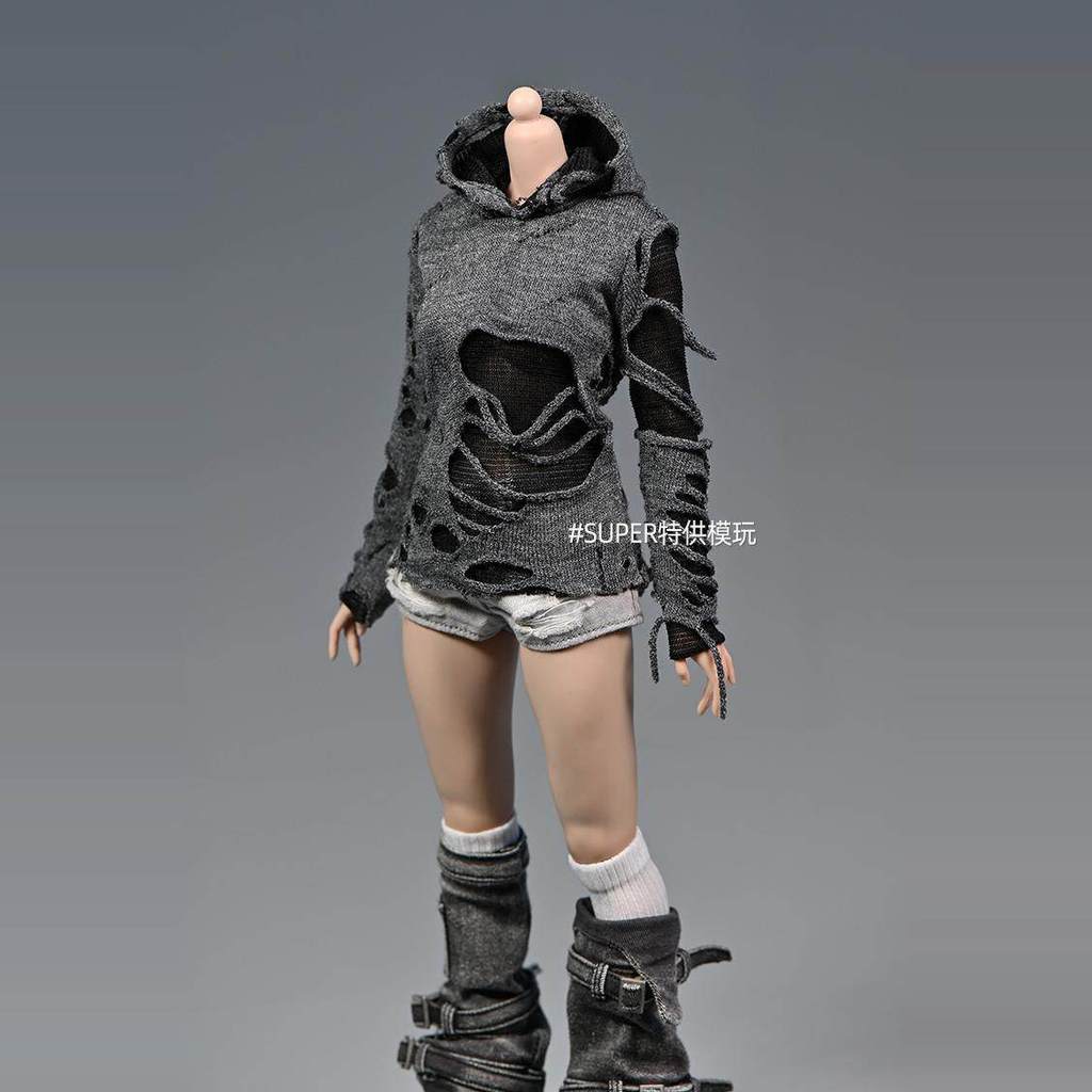 [คุณภาพสูง] พร้อมสต็อก 1: 6 Scale ตุ๊กตาทหารหญิงสไตล์ Wasteland Hole Bottoming เสื้อยืด 40 ซม.เสื้อผ้าอินเทรนด์อุปกรณ์เสริมรุ่น