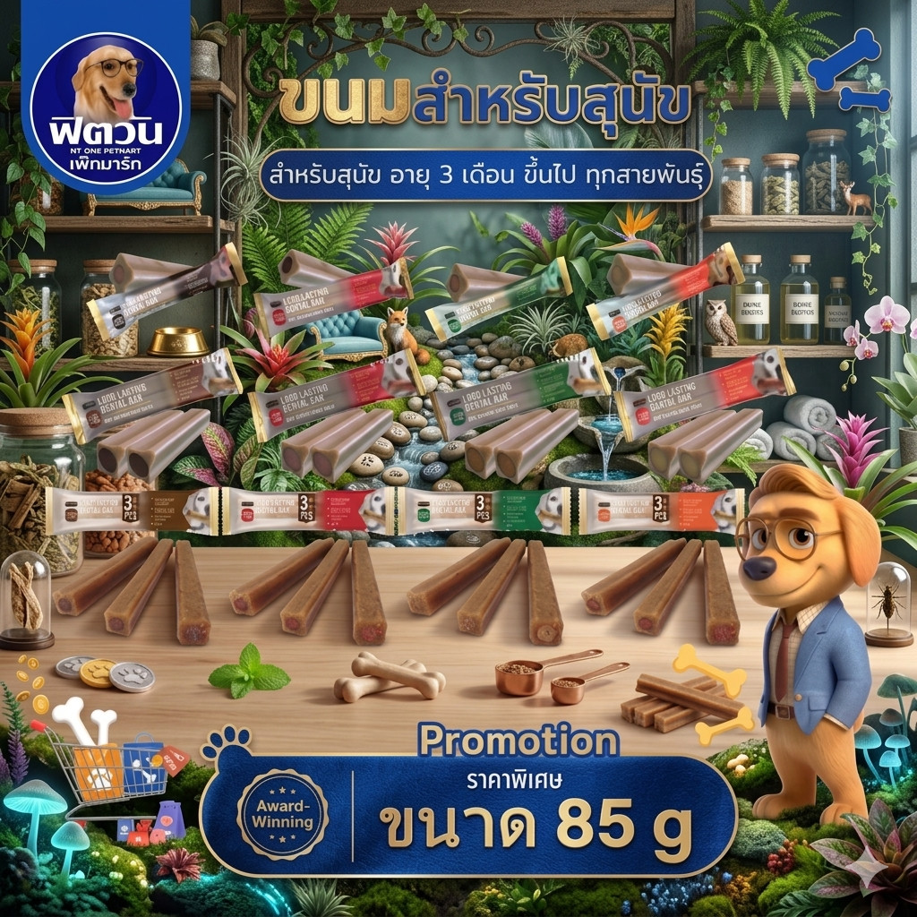 ขนมขัดฟันสุนัข Goodies Dental Bar ขนาด 85 กรัม Goodies Long Lasting เดนทอลบาร์ ขนมขัดฟันสุนัข
