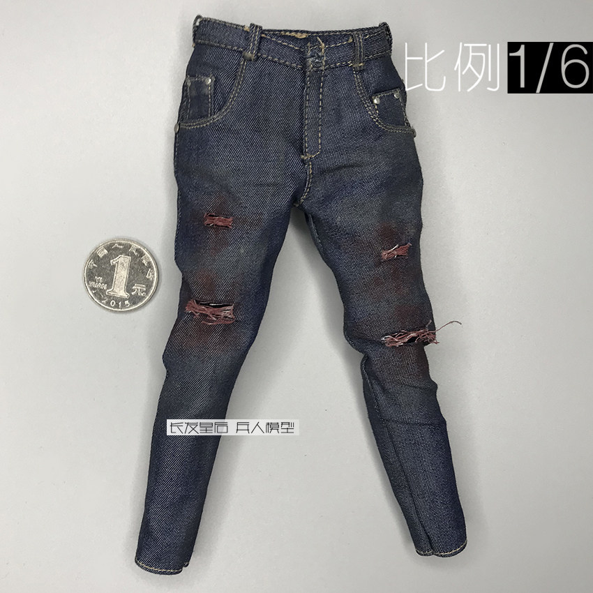 [ข้อเสนอพิเศษ] พร้อมสต็อก 1/6 ทหาร TBLeague phicen Zombie King Jeans (กางเกงปรับไม่ได้)