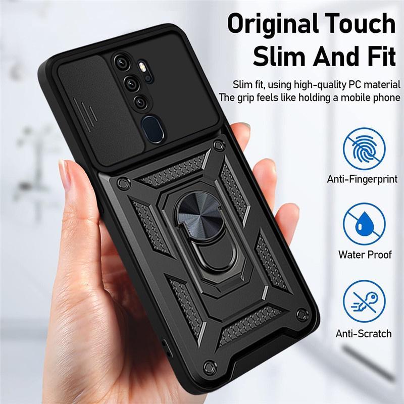 เหมาะสําหรับOppo A5 A9 2020 A3S A5S A7 A12 A16 A52 A92 กันกระแทกเคสโทรศัพท์เกราะแหวนปลอกวงเล็บStent 