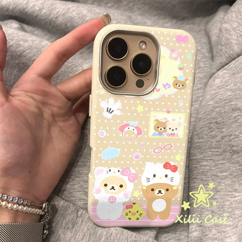 เคสผิวหนัง ลายมีโลดี้ ริลัคคุมะ คู่รัก น่ารัก สไตล์ฮิต สำหรับiPhone 16 11 17 13 AIR 14 15 12 Pro Max 15 16 Plus XR X ราคา ถูกที่สุด ดีลบีเคเค แกลเลอรีภาพที่ 8