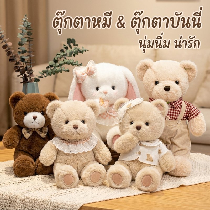 ตุ๊กตาหมี ตุ๊กตากระต่าย ตุ๊กตานุ่ม ตุ๊กตายัดนุ่น หมอนกอด ของขวัญวันเกิด ของขวัญวาเลนไทน์
