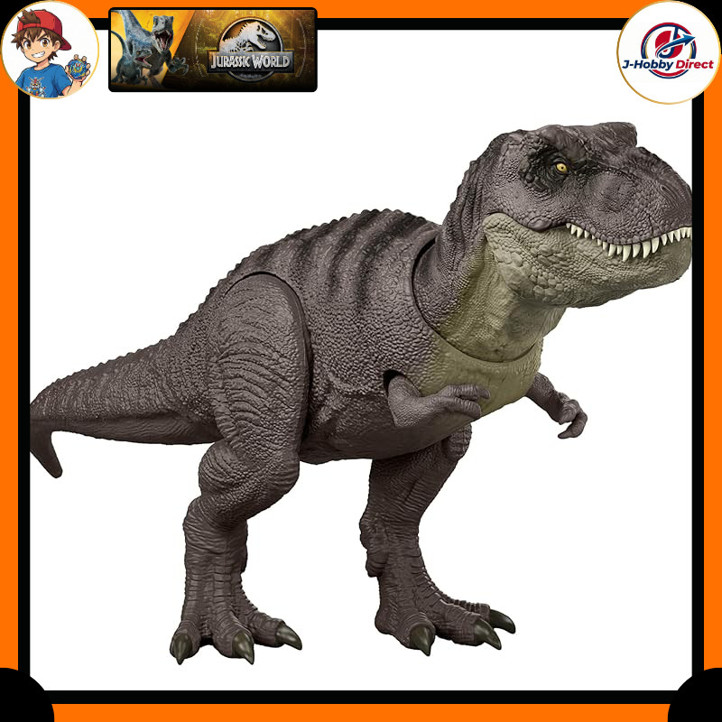 Mattel Jurassic World Large Interactive T-Rex Dinosaur Action Figure — Movable Kids' Toy, Green