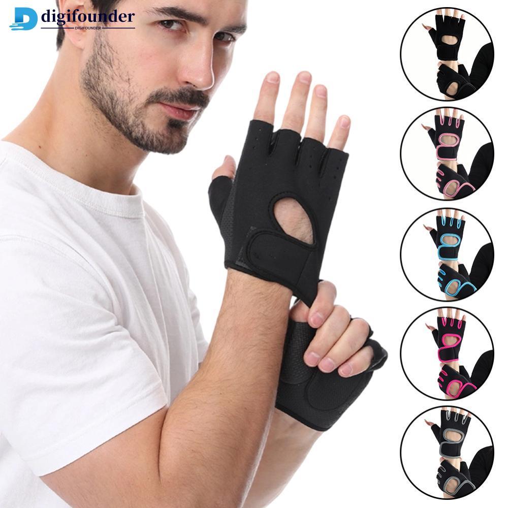 DIGIFOUNDER 1 คู่ลื่น Breathable Half Finger Fitness Hand Palm กีฬาถุงมือ Shock-absorbing สําหรับขี่