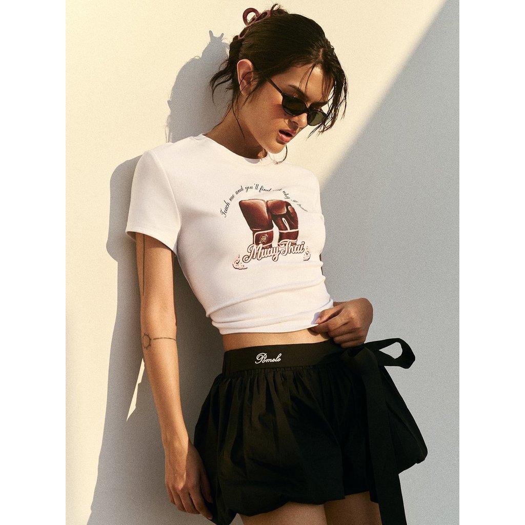 [Pomelo] เสื้อยืดพิมพ์ลายถุงมือมวยไทย / Muay Thai Graphic Tee