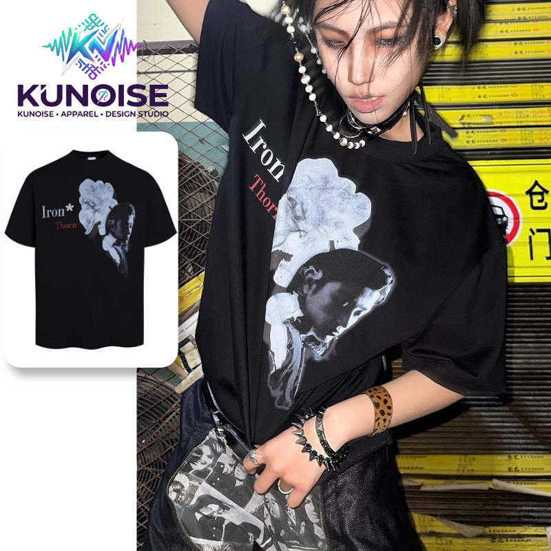 Ocshean เสื้อยืดผู้ชายแขนสั้น สไตล์อเมริกันย้อนยุค อินเทรนด์