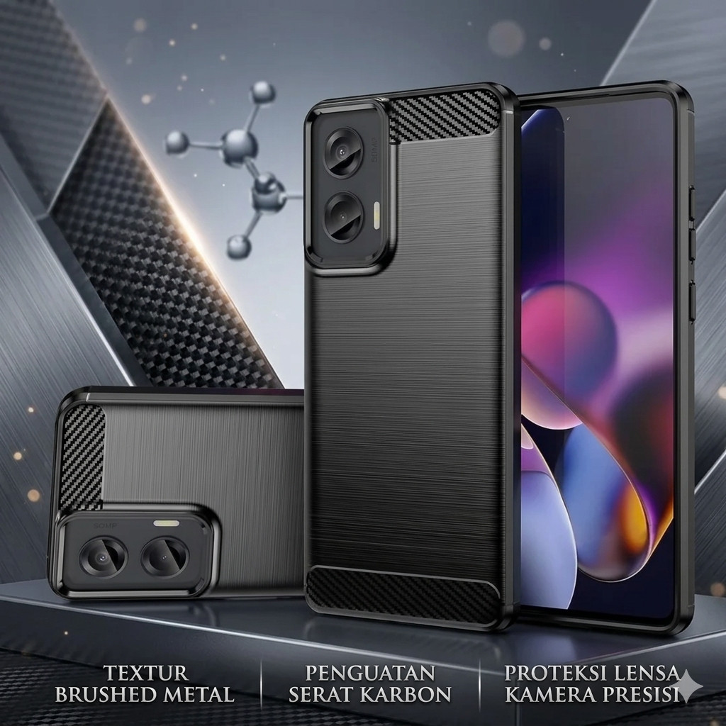 KING CASE สําหรับ MOTOROLA MOTO G34 / MOTO G45 RUGGED CARBON SOFTCASE ARMOR MILITARY CARBON MATTE CO