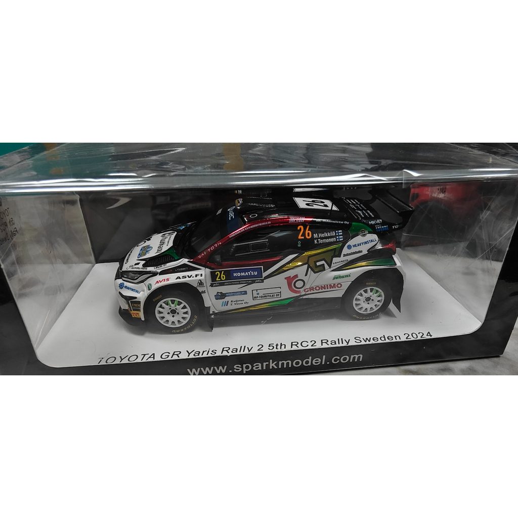 Spark 1 43 赛车模型 TOYoTA GR Yaris Rally 2 5th RC2 Rally sweden2024 obi