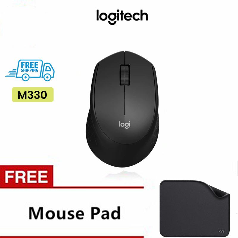 Logitech M330 Silent Plus Wireless Mouse Black 1000 DPI (เมาส์ไร้สาย เสียงเงียบ)