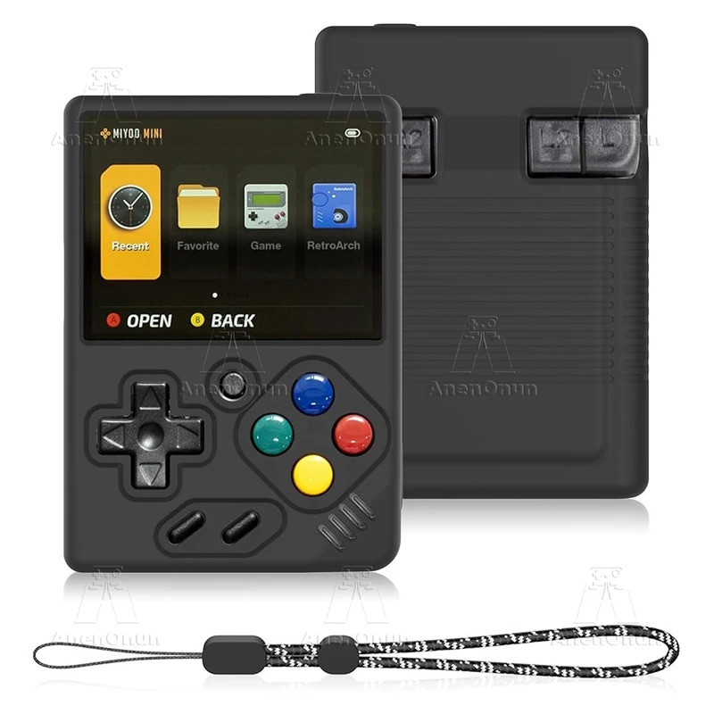 Miyoo Mini V4/Miyoo Mini เคสซิลิโคนพร้อมเชือกเส้นเล็ก Anti-fall Anti-scratch Full Fit Soft Shell Cov