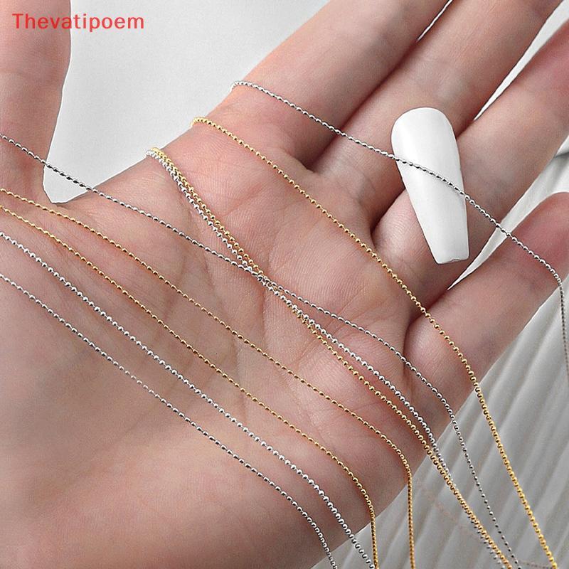 [Thevatipoem] 0.8/1mm Nail Steel Ball Chain Multi-Designs Gold/Silver Decorative Metal Steel Press O